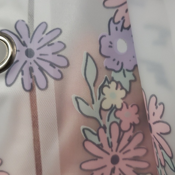 Spring St. Designs NWT Floral Bunny Multicolor Shower Curtain/Liner - Picture 6 of 6